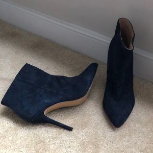 H&M Navy Suede Booties